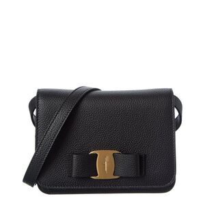 Ferragamo Leather Shoulder Bag, Black